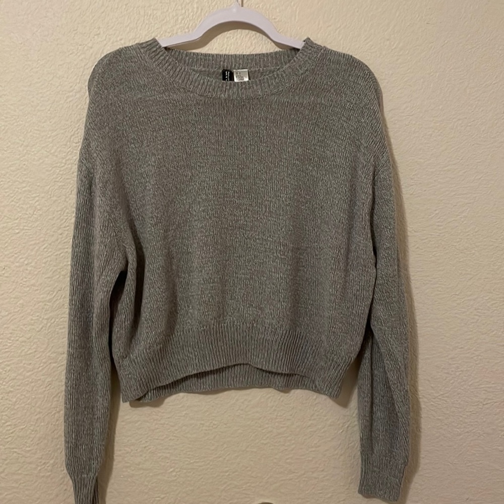 Gray knit sweater